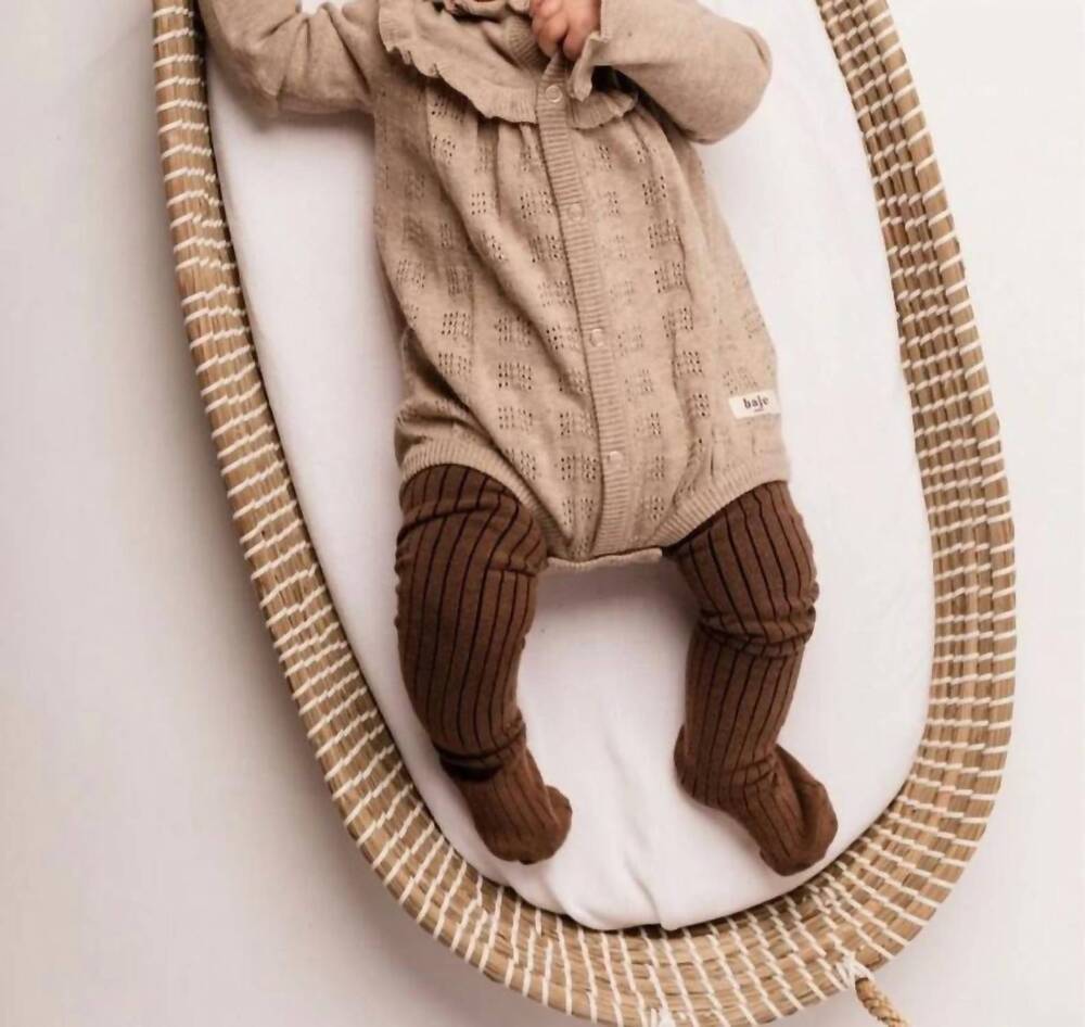 NEW BAJE STUDIO kid's yens knitted onesie in sand desert